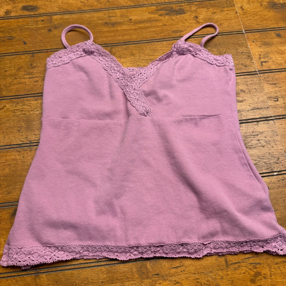 Axcess‎ by Liz Claiborne Women's Purple Lace Trim Camisole Tank Top Size M